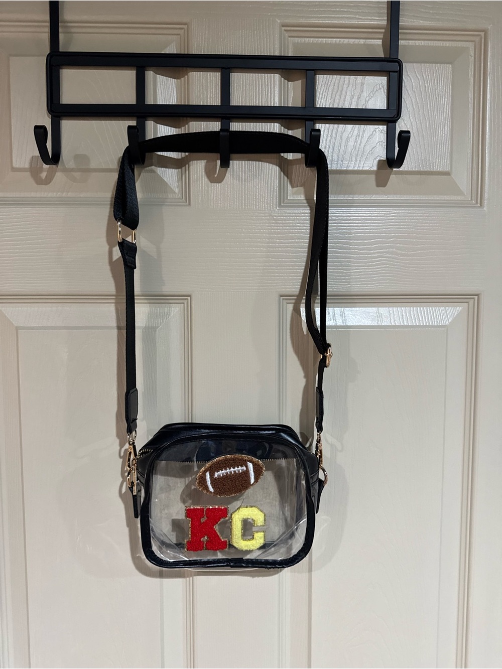 Clear Crossbody Stadium Bag with Kansas City Chiefs and Football Patch
